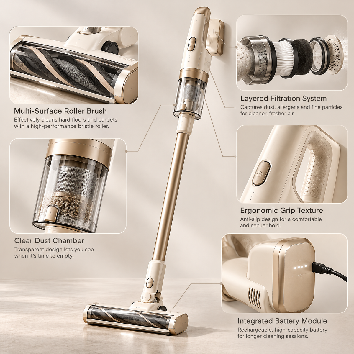 Avelneth™ Cordless Stick Vacuum Cleaner