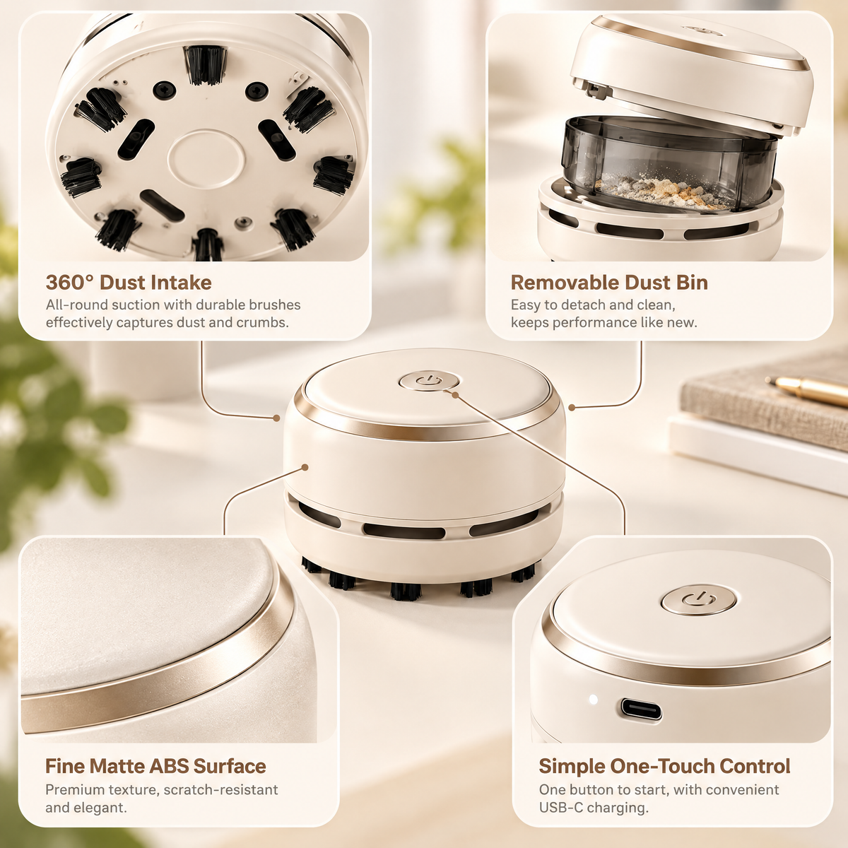 Avelneth™ Mini Desktop Crumb Vacuum