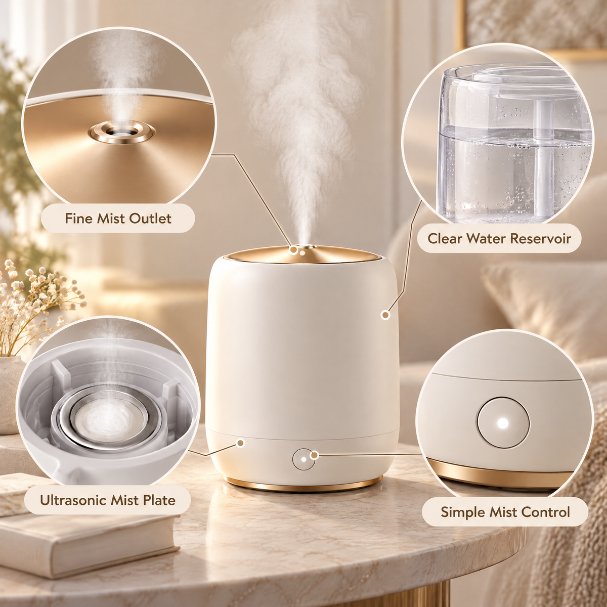 Avelneth™ Compact Cool Mist Humidifier